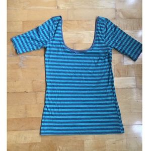 NWOT Kirra Teal & Grey Off-The-Shoulder Top✨